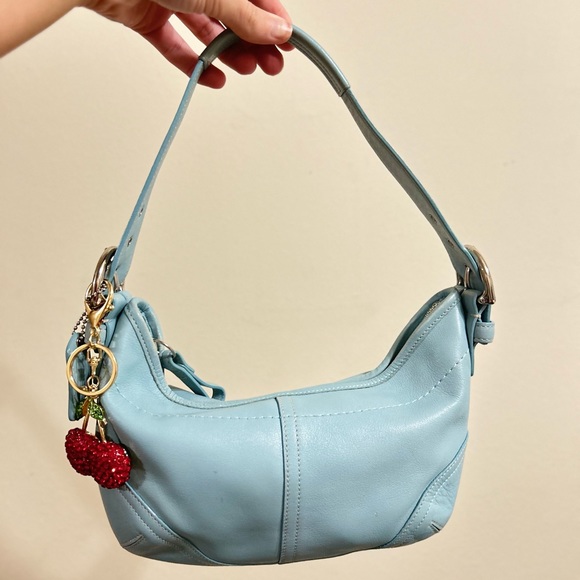 Vintage Y2K Blue Coach Mini Soho Hobo Shoulder Bag - Picture 2 of 9